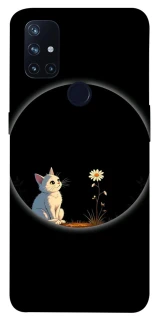 Чохол на OnePlus Nord N10 5G Cat and flower фото 1 з 1