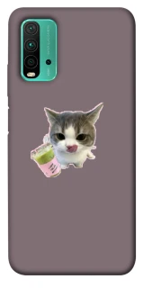 Чехол на Xiaomi Redmi Note 9 4G / Redmi 9 Power cat matcha фото 1 из 1