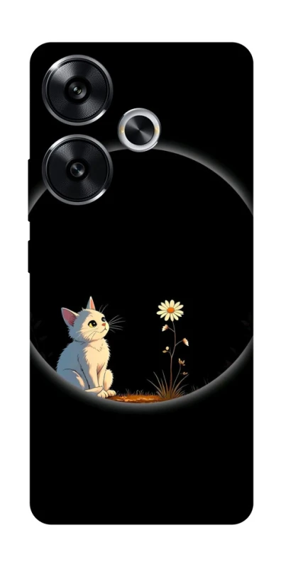 Чехол на Xiaomi Poco F6 Cat and flower фото 1 из 1