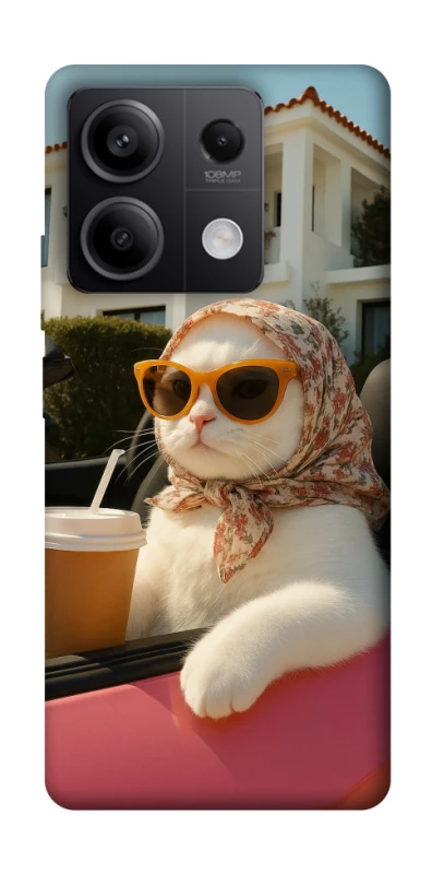 Чехол на Xiaomi Redmi Note 13 5G Stylish Cat Cruise фото 1 Чехол на Xiaomi Redmi Note 13 5G Stylish Cat Cruise фото 1 из 1