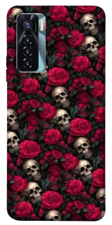 Чохол на TECNO Camon 17 Pro Черепа та рози фото 1 з 1