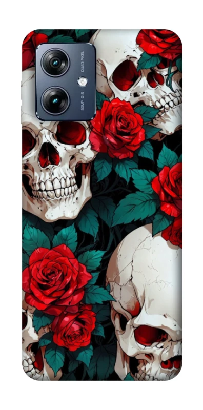 Чохол на Motorola Moto G54 Power skull and rose фото 1 з 1