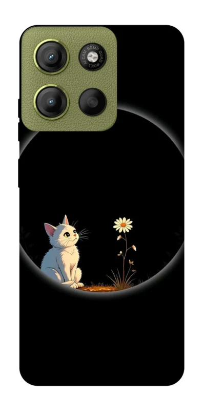 Чехол на Motorola Moto G15 4G Cat and flower фото 1 из 1