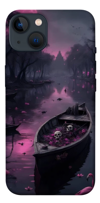 Чехол на Apple iPhone 13 (6.1") Boat and flamingo фото 1 из 1