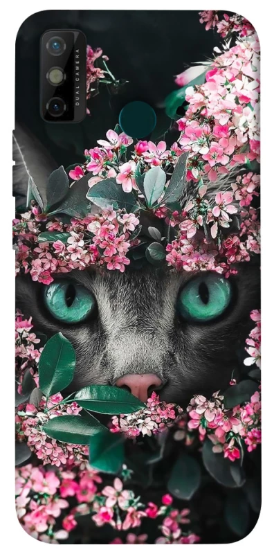 Чехол на TECNO Spark 6 Go Кот в цветах фото 1 из 1