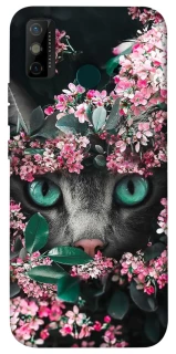 Чехол на TECNO Spark 6 Go Кот в цветах фото 1 из 1