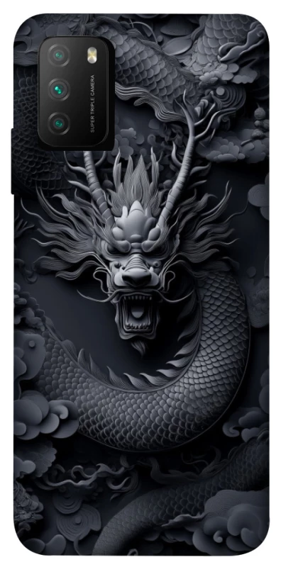 Чехол на Xiaomi Poco M3 black dragon фото 1 из 1