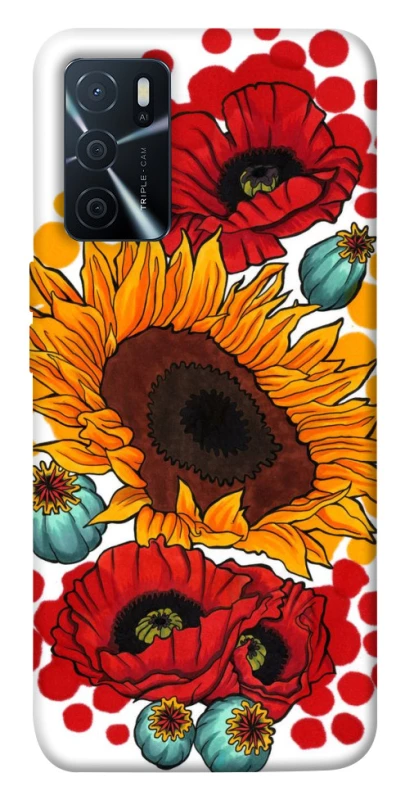 Чохол на Oppo A16s / A16 Соняшники та маки фото 1 з 1