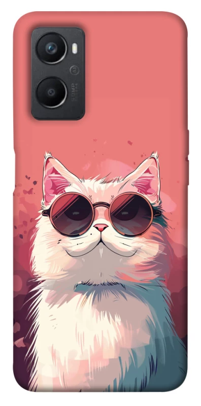 Чехол на Oppo A96 Сat with glasses фото 1 из 1