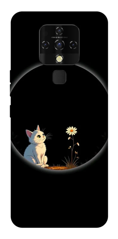 Чохол на TECNO Camon 16 SE Cat and flower фото 1 з 1