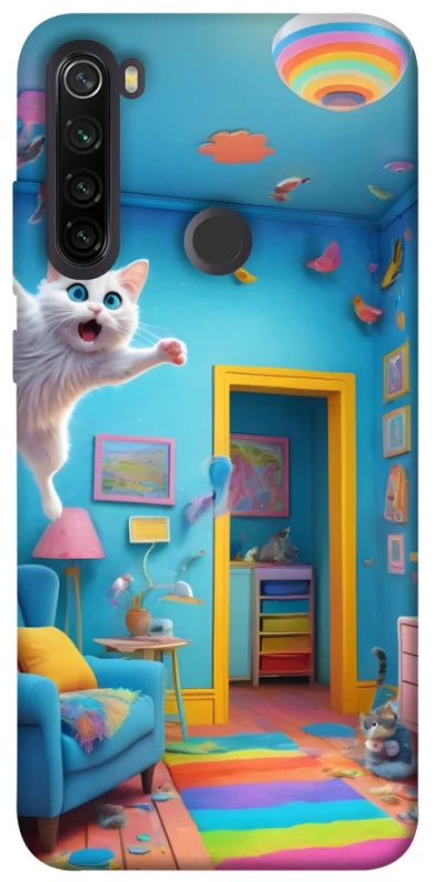 Чохол на Xiaomi Redmi Note 8T crazy cat фото 1 з 1