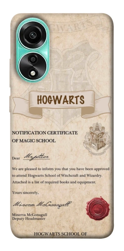 Чехол на Oppo A78 4G The Hogwarts acceptance letter фото 1 из 1