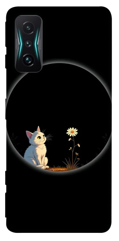 Чехол на Xiaomi Redmi K50 Gaming Cat and flower фото 1 из 1