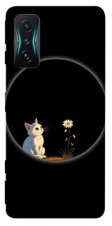 Чохол на Xiaomi Redmi K50 Gaming Cat and flower фото 1 з 1