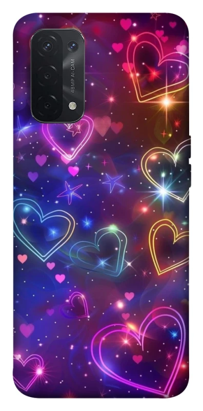 Чохол на Oppo A54 5G / A74 5G Drawn hearts фото 1 з 1