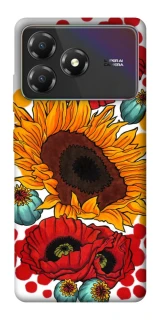 Чохол на ZTE Blade A36 Соняшники та маки фото 1 з 1