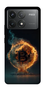 Чохол на Xiaomi Poco F6 Pro Fire Bitcoin фото 1 з 1