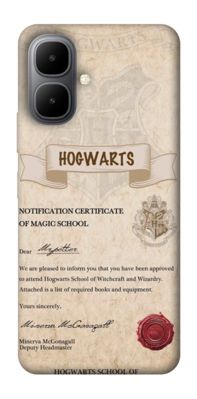 Чехол на Infinix Smart 10 The Hogwarts acceptance letter фото 1 из 1