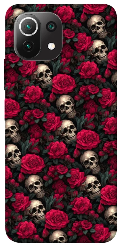 Чохол на Xiaomi Mi 11 Lite Черепа та рози фото 1 з 1