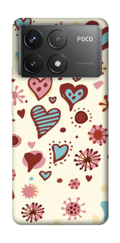 Чохол на Xiaomi Poco F6 Pro Pretty hearts фото 1 з 1