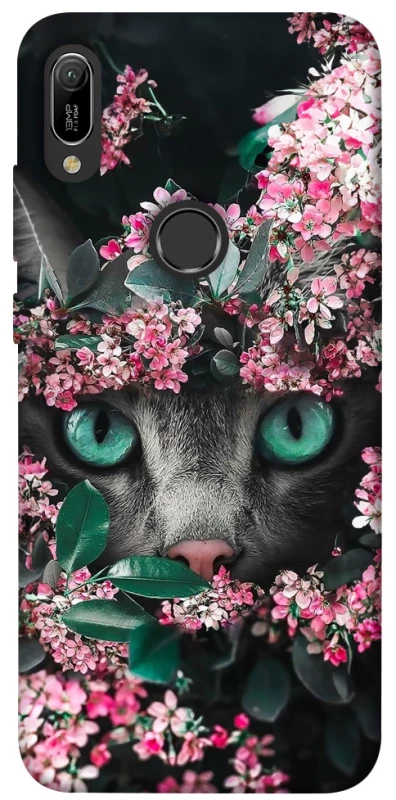 Чохол на Huawei Y6 (2019) Кіт в квітах фото 1 з 1