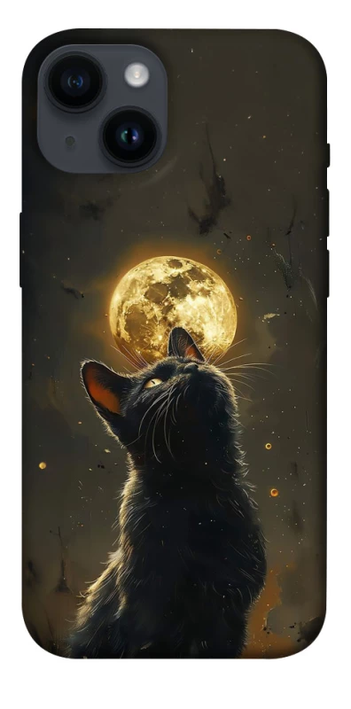 Чохол на Apple iPhone 14 (6.1") Кіт під місяцем v2 фото 1 з 1
