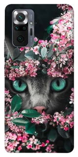 Чехол на Xiaomi Redmi Note 10 Pro Кот в цветах фото 1 из 1