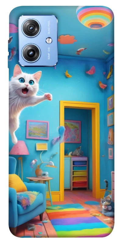 Чохол на Motorola Moto G84 crazy cat фото 1 з 1