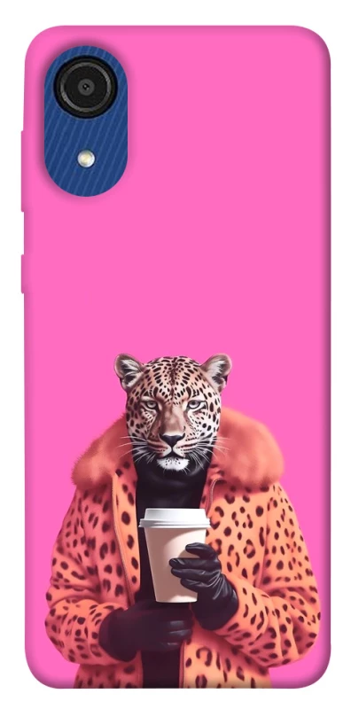 Чехол на Samsung Galaxy A03 Core Леопард с кофе фото 1 Чехол на Samsung Galaxy A03 Core Леопард с кофе фото 1 из 1