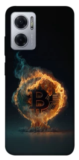 Чохол на Xiaomi Redmi Note 11E Fire Bitcoin фото 1 Чохол на Xiaomi Redmi Note 11E Fire Bitcoin фото 1 з 1