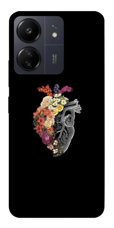 Чохол на Xiaomi Poco C65 Heart with flowers фото 1 з 1