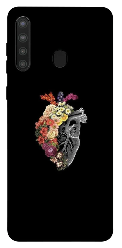 Чохол на Samsung Galaxy A21 Heart with flowers фото 1 з 1