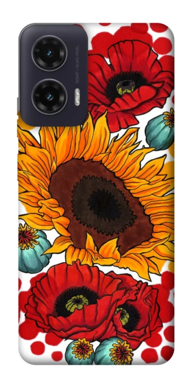 Чохол на Motorola Moto G35 Соняшники та маки фото 1 з 1