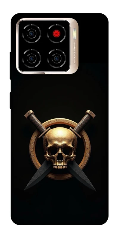 Чохол на ZTE Blade A56 Golden Skull фото 1 з 1