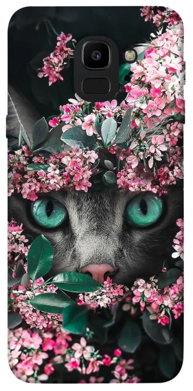 Чохол на Samsung J600F Galaxy J6 (2018) Кіт в квітах фото 1 з 1