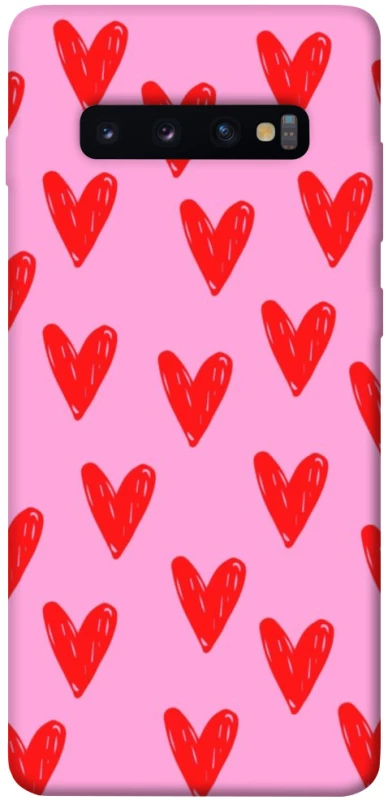Чехол на Samsung Galaxy S10+ Red hearts 2 фото 1 из 1