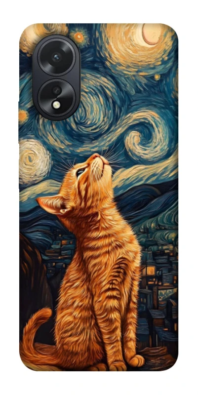 Чохол на Oppo A18 van gogh cat фото 1 з 1
