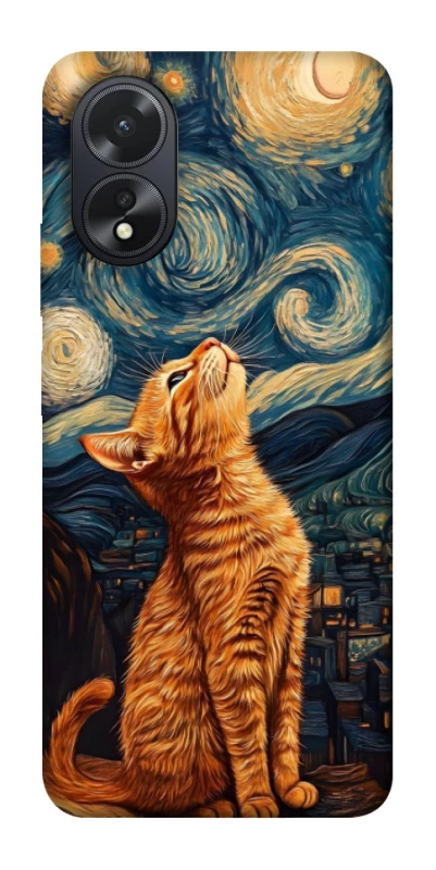 Чехол на Oppo A38 van gogh cat фото 1 из 1