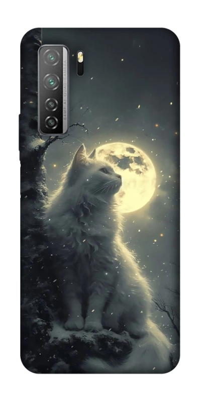 Чехол на Huawei Nova 7 SE Кот под луной фото 1 из 1