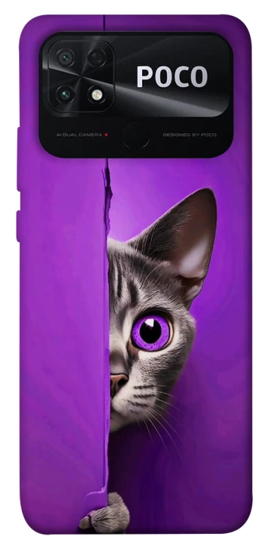 Чохол на Xiaomi Poco C40 Кіт-підглядач фото 1 з 1