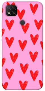 Чехол на Xiaomi Redmi 9C Red hearts 2 фото 1 из 1