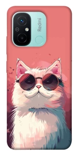 Чехол на Xiaomi Redmi 12C / Poco C55 Сat with glasses фото 1 из 1
