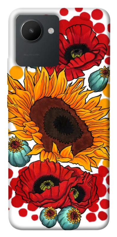 Чохол на Realme C30 Соняшники та маки фото 1 з 1