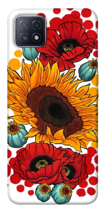 Чехол на Oppo A73 Подсолнечники и маки фото 1 из 1