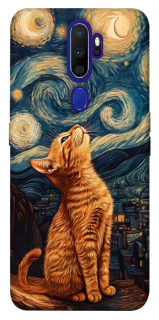 Чехол на Oppo A5 (2020) / Oppo A9 (2020) van gogh cat фото 1 из 1