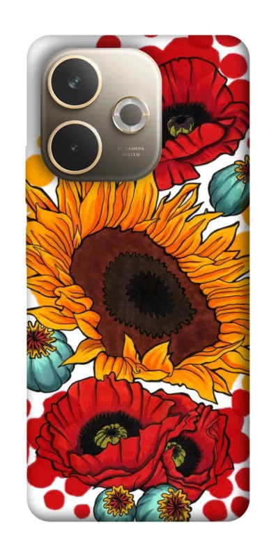 Чохол на Oppo A5 Pro 4G Соняшники та маки фото 1 з 1
