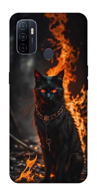 Чохол на Oppo A53 / A32 / A33 Вогняний кіт фото 1 з 1