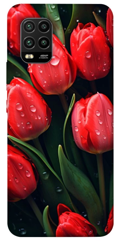 Чохол на Xiaomi Mi 10 Lite Червоні тюльпани фото 1 з 1