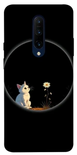 Чехол на OnePlus 7 Pro Cat and flower фото 1 из 1