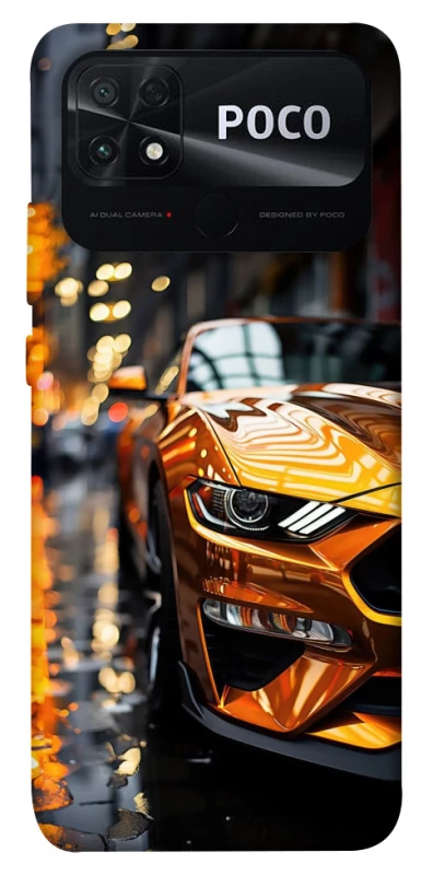 Чохол на Xiaomi Poco C40 Golden sports car фото 1 з 1